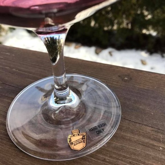 Belfor Barware Brandy Short Stemmed Snifter Engraved Cranberry Crystal Glass New - Picture 5 of 5